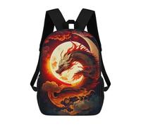 sinyumoney Dragon Moon Rising -3 3D Printed Children's School Backpack for Kids Travel Rucksacks Book Bags Kids School Bag 17inch