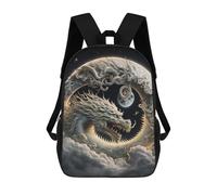 sinyumoney Dragon Moon Sky Art -2 School Backpack Secondary Causal Travel High School Bags for Campus Outdoor Travel Sports 17inch