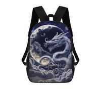 sinyumoney Dragon Moon Sky Art Backpack Schoolbags for Boys Girls Casual Sport Daypack Elementary Primary Large Capacity Bookbags 17inch