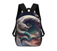 sinyumoney Dragon Moon Sky Art Kids Backpack, Backpack School Bag, Backpacks Kids School 3D Printed School Bags for Elementary And Middle School Students Teens Birthday Gift 17inch