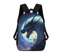 sinyumoney Dragon Moonlit Fantasy School Backpack Lightweight Schoolbag Dayback Bookbag College for Camping Outdoor Adventures And Daily Travel 17inch
