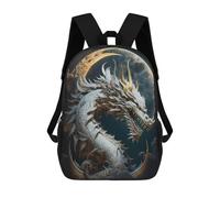 sinyumoney Dragon Moonlit Majesty -2 School Bags Rucksack Casual Daypacks School Work Travel Bag for Men, Women & Teenage Boys 17inch
