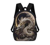 sinyumoney Dragon Moonlit Majesty -5 Backpack School Bag Large School Backpack for Boys for Camping Outdoor Adventures And Daily Travel 17inch