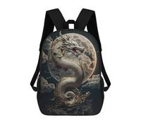 sinyumoney Dragon Moonlit Sky -11 School Bags Large Lightweight Casual Backpack for Camping Outdoor Adventures And Daily Travel 17inch