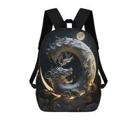 sinyumoney Dragon Moonlit Sky -15 Backpacks 3D Printed Kids School Backpack School Bag Fashion Rucksacks for Boys Elementary And Middle School Students 17inch