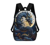 sinyumoney Dragon Moonlit Sky -29 Rucksack Rucksack Casual Daypacks School Work Travel Bag for Camping Outdoor Adventures And Daily Travel 17inch