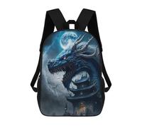 sinyumoney Dragon Moonlit Temple -1 3D Printed Children's School Backpack for Kids Travel Rucksacks Book Bags Kids School Bag 17inch
