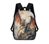 sinyumoney Dragon On A Mountain School Bag Backpack Teen Schoolbag 3D Printing Adjustable Schoolbag Fashion Pocket Bag for Kids Boys Girls Students And Teenagers Fans 17inch