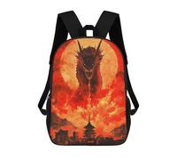 sinyumoney Dragon Over Cityscape Backpack School Lightweight Casual Daypack School Backpacks for Men, Women & Teenage Boys 17inch