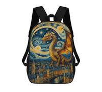 sinyumoney Dragon Over Cityscape School Bags Water Resistant Travel Backpack Computer Bag for School/Work/Travel 17inch
