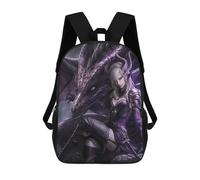 sinyumoney Dragon Queen Armor Fantasy Artwork Backpacks Kids 17inch School Backpack School Bag 3D Printed School Bag for Boys Elementary And Middle School Students