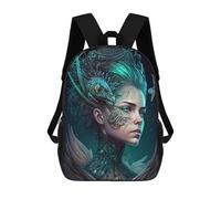 sinyumoney Dragon Queen's Enchanted Portrait Children's Backpack, 3D Printed School Backpack, Backpack for Boys Girls, Adjustable School Bag for Primary School 17inch