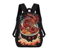 sinyumoney Dragon Ramen Japan 3D Printed Kids School Bag Rucksacks Children's School Fashion Casual Back Pack High Capacity Travel Book Bags Backpack for Kids 17inch
