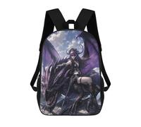 sinyumoney Dragon Rider Fantasy Artwork -1 Backpack School Bag Fashion Stationery Backpack Waterproof Casual Daypacks- Perfect for Travel, Work And Daily Use 17inch