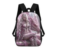sinyumoney Dragon Rider Fantasy Artwork -2 Backpack School Bag Water Resistant School Bag Business Backpack for Boys/Girls/Teenagers 17inch