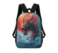 sinyumoney Dragon Rising from Water 3D Printed 17inch Kids School Bag Rucksacks Children's School Fashion Casual Back Pack High Capacity Travel Book Bags