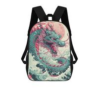 sinyumoney Dragon Rising Mythical Artwork 3D Printed Children's School Backpack for Kids High Capacity Travel Rucksacks Book Bags Kids School Bag Back Pack 17inch