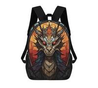 sinyumoney Dragon Stained Glass Children's Backpack, Schoolbag Large Capacity Students Bookbag Rucksack Knapsack for Boys Girls Adults Teen 17inch