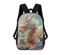 sinyumoney Dragon Statue School Bags Large Lightweight Casual Backpack- Perfect for Travel, Work And Daily Use 17inch
