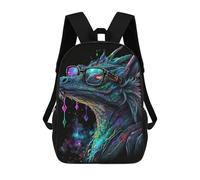 sinyumoney Dragon Sunglasses Art Children's Backpack, 17 Inch 3D Printed School Backpack, Backpack Cartoon Adjustable School Bag for Primary School