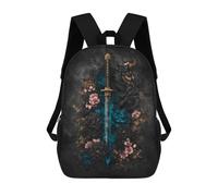 sinyumoney Dragon Sword Art Print Backpack Cartoon Plush Bag, 3D Backpack for Kids School Bag Birthday Gift Idea for Boys And Girls 17inch