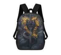 sinyumoney Dragon Sword Fantasy Artwork School Backpack Fashion Stationery Backpack Waterproof Casual Daypacks for Men/Women 17inch