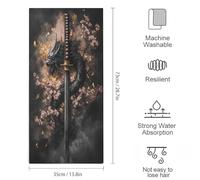 sinyumoney Dragon Sword with Cherry Blossoms -4 Towels Large Super Soft Feel Goal Design Towel for Men Women Body Cleaning And Massage 35x73cm