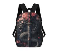 sinyumoney Dragon Sword with Cherry Blossoms -5 School Backpack Large School Backpack for Boys for Campus Outdoor Travel Sports 17inch