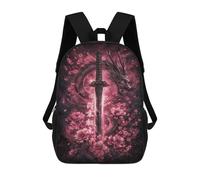 sinyumoney Dragon Sword with Flowers -4 School Bags Lightweight Schoolbag Dayback Bookbag College for Boys/Girls/Teenagers 17inch