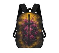 sinyumoney Dragon Sword with Flowers Art Print -1 Backpacks Kids 17inch School Backpack School Bag 3D Printed School Bag for Boys Elementary And Middle School Students