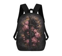 sinyumoney Dragon Sword with Pink Flowers Backpack School Bag High Secondary School Bags Casual Backpack for Teenage Girls Boys Women Men 17inch