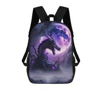 sinyumoney Dragon Under The Moonlit Sky 3D Printed Children's School Backpack for Kids Travel Rucksacks Book Bags Kids School Bag 17inch