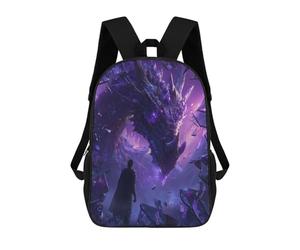 sinyumoney Dragon Vs. Hero Epic Fantasy Battle School Backpack Lightweight Schoolbag Dayback Bookbag College for Camping Outdoor Adventures And Daily Travel 17inch