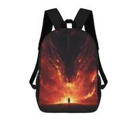 sinyumoney Dragon Vs. Man Epic Battle Children's Backpacks School Backpack 3D Printed for Kids Travel Rucksacks Book Bags Kids 17inch School Bag