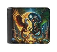 sinyumoney Dragon Vs Phoenix Yin Yang Balance 3D Print Clutch Purse Credit Card Slots Banknote Compartments Slim Elegant Wallets for Boys Girls 11.7cm*9.5cm