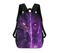 sinyumoney Dragon Vs. Woman Purple Power Showdown Backpack School Bag Rucksack Casual Daypacks School Work Travel Bag for Teenage Girls Boys Women Men 17inch