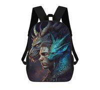 sinyumoney Dragon Warrior Fantasy Artwork Children's Backpacks School Backpack 3D Printed for Kids Travel Rucksacks Book Bags Kids 17inch School Bag