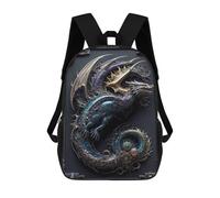 sinyumoney Dragon Wings Art Deco Backpack 3D Printed Children's School Backpack Kids Travel Backpacks High Capacity Book Bags Children's Backpack Rucksack 17inch