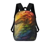 sinyumoney Dragon with Colorful Leaves School Backpack Large School Backpack for Boys for Campus Outdoor Travel Sports 17inch