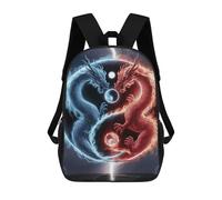 sinyumoney Dragon Yin Yang 3D Printed Children's School Backpack for Kids High Capacity Travel Rucksacks Book Bags Kids School Bag Back Pack 17inch