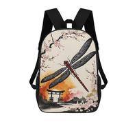 sinyumoney Dragonfly Japan Painting Backpacks Kids School Backpack School Bag 3D Printed School Bag for Boys Elementary And Middle School Students 17inch