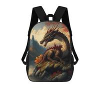 sinyumoney Dragon's Autumn Majesty 3D Printed Children's School Backpack for Kids Travel Rucksacks Book Bags Kids School Bag 17inch