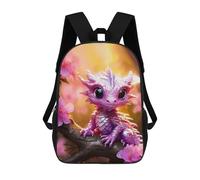 sinyumoney Dragons Cherry Bloom Backpacks Kids 17inch School Backpack School Bag 3D Printed School Bag for Boys Elementary And Middle School Students