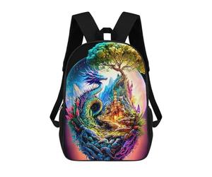 sinyumoney Dragon's Egg Fantasy Landscape Backpacks 3D Printed Kids School Backpack School Bag Fashion Rucksacks for Boys Elementary And Middle School Students 17inch