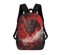 sinyumoney Dragon's Fiery Ascension 3D Printed 17inch School Bag Children's School Backpack Travel Backpacks Casual Fashion Bag for Kids School Students