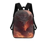 sinyumoney Dragon's Fiery Roar -1 3D Printed Children's School Backpack for Kids High Capacity Travel Rucksacks Book Bags Kids School Bag Back Pack 17inch