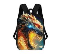 sinyumoney Dragon's Fiery Roar -3 3D Printed Children's School Backpack for Kids Travel Rucksacks Book Bags Kids School Bag 17inch