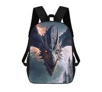 sinyumoney Dragon's Fiery Roar -5 Backpack School Bag School Secondary High School College Backpack Travel for Teenage Girls Boys Women Men 17inch