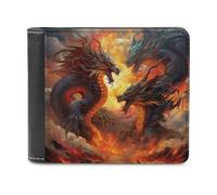 sinyumoney Dragons in Fiery Battle -5 3D Print Men's Wallet Holds Bills Credit RFID Blocking Stylish Banknote Compartments Fashion Slim Wallets 11.7cm*9.5cm