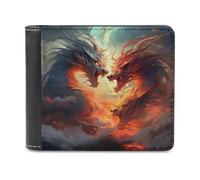 sinyumoney Dragons in Flames -10 3D Print Wallet Safe Protection Card RFID Blocking Banknote Compartments Fashion Slim Leather Wallet 11.7cm*9.5cm